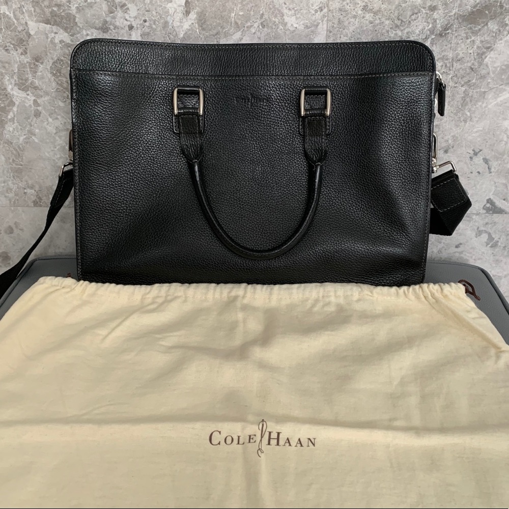 Cole Haan pebbled leather attaché case